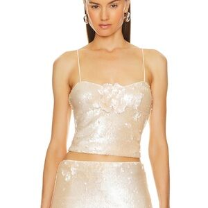 Lovers + Friends × Bridget Lilium Top in Beige Neutral. WORN ONCE